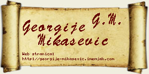 Georgije Mikašević vizit kartica